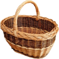 Οβάλ ψάθινο καλάθι για μανιτάρια 38 × 30 × 36 cm, βερνικωμένο
