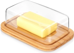 Μπανιέρα βουτύρου από μπαμπού με διάφανο καπάκι