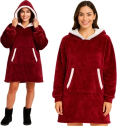 RUHHY oversized κουβέρτα-φούτερ με κουκούλα XXL κόκκινη