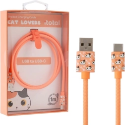 Καλώδιο φόρτισης USB‑C με πορτοκαλί γατούλα