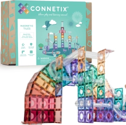 Connetix Pastel Ball Run σετ μαγνητικών κατασκευών 106 τεμαχίων με μπίλια-πίστα