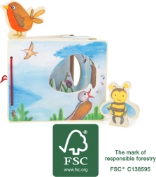 Ξύλινο εικονογραφημένο βιβλιαράκι με μελισσούλα SMALL FOOT