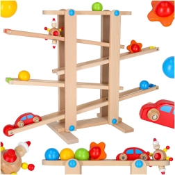 Ξύλινο σετ πίστας με μπίλιες Montessori XXL