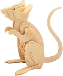 Woodcraft ξύλινο 3D παζλ ποντίκι