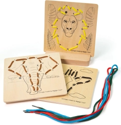 Bigjigs Toys πέρασμα κορδονιών σύμφωνα με τους αριθμούς – άγρια ζώα