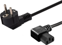 Καλώδιο τροφοδοσίας Schuko (M) γωνιακό - IEC C13 γωνιακό 1,2 m