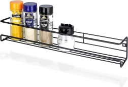 Μεταλλικό επιτοίχιο ράφι για μπαχαρικά, μαύρο