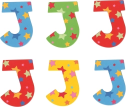 Bigjigs Toys ξύλινο γράμμα J με αστεράκια