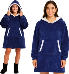 Ruhhy oversized κουβέρτα-φούτερ με κουκούλα XXL, σκούρο μπλε - 1 τεμάχιο