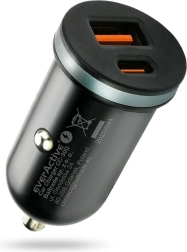 Φορτιστής αυτοκινήτου everActive CC-30Q 35 W με USB-A QC 3.0 και USB‑C PD, μαύρο