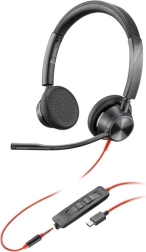 Ακουστικά Poly Blackwire 3325 με αντάπτορα USB-C/A