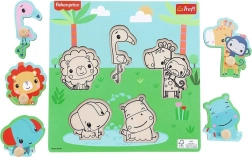 Ξύλινο παζλ ενθέτων FISHER-PRICE με λαβές, 5 τεμάχια