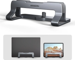 AXAGON STND-VG αλουμινένια κάθετη βάση για laptop 10–17,3", γκρι