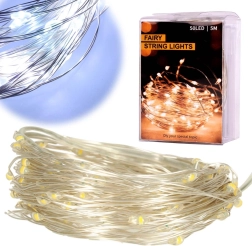 LED συρμάτινος χριστουγεννιάτικος διακοσμητικός φωτισμός, ψυχρό λευκό – 5 μ.