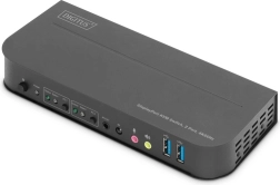 Digitus διακόπτης KVM 2 θυρών DisplayPort σε HDMI 4K 60 Hz με USB και ήχο