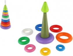 Πολύχρωμη στοιβαζόμενη πυραμίδα με δαχτυλίδια