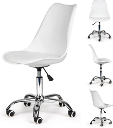 Περιστρεφόμενη εργονομική καρέκλα γραφείου με λευκό μαξιλάρι ModernHome