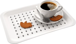 Λευκός δίσκος σερβιρίσματος 33 × 23 cm με αντιολισθητική επιφάνεια