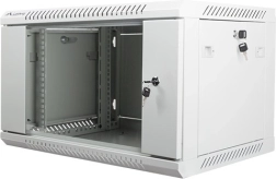 Επιτοίχιο ντουλάπι 19'' 6U 600x450 mm Γκρι με γυάλινες πόρτες