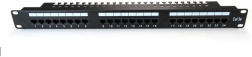 Patch panel 19" με 24 θύρες, κατ. 5e, μαύρο