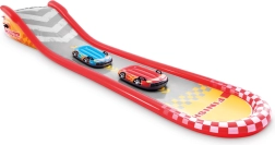 Φουσκωτή αγωνιστική πίστα με τσουλήθρα και πλωτά