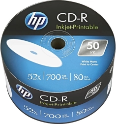 HP CD‑R 700 MB 52× printable, σπίντλ 50 τεμ.