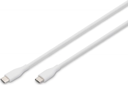 Σιλικονούχο καλώδιο USB-C σε USB-C, USB 2.0 60W, 1m λευκό
