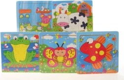 Ξύλινο παζλ ζωάκια σε βάση