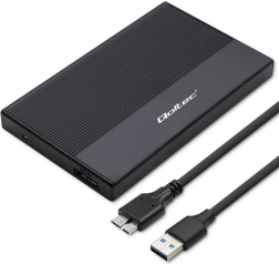 Αλουμινένιο εξωτερικό κουτί 2,5" SATA για SSD/HDD με USB 3.0, 5 Gb/s, 2 TB, μαύρο