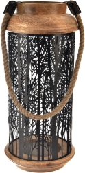 Κηροπήγιο από ξύλο μάνγκο και μέταλλο black 40 cm