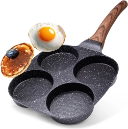 Γρανιτέ τηγάνι για αυγά με 4 θέσεις BLACK&WOOD 19 × 19 cm