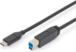 Καλώδιο σύνδεσης USB 3.0 τύπου C σε B, SuperSpeed 5 Gbps, Power Delivery, 1,8 m, μαύρο
