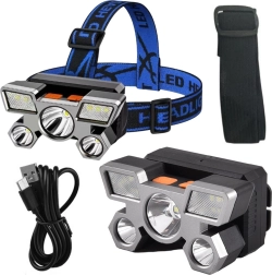 Φακός κεφαλής LED 800 lm, 4 λειτουργίες, φόρτιση USB, αδιάβροχος IPX45