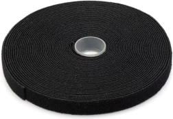 Αυτοκόλλητη ταινία velcro (σκρατς) για καλωδίωση 15 mm, 10 m, μαύρη
