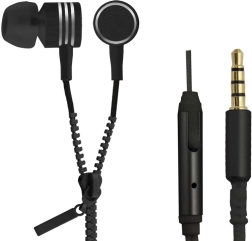 Ακουστικά in-ear ZIPPER με μικρόφωνο – μαύρα