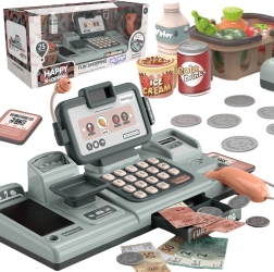 Παιδικό ταμείο με ζυγαριά, σκάνερ και καλαθάκι για παιχνίδι στο κατάστημα