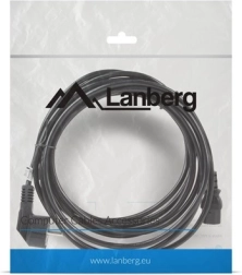 Καλώδιο τροφοδοσίας CEE 7/7 – IEC 320 C13, 5 m, VDE, μαύρο Lanberg