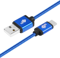 Μπλε καλώδιο USB–USB‑C 1,5 m με πλεκτή επένδυση
