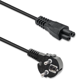 Καλώδιο τροφοδοσίας με ορθή γωνία SCHUKO – IEC C5 (τριφυλλιού) 3×1,0 mm², 1,5 m