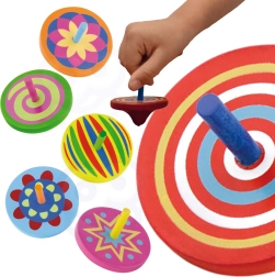 Χρωματιστή ξύλινη σβούρα VIGA