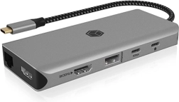 ICY BOX σταθμός σύνδεσης USB‑C 12 σε 1 με PD 100 W και 2× HDMI