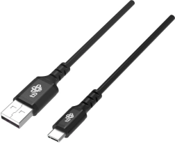 Σιλικονούχο καλώδιο USB–USB‑C 2 m, μαύρο, Quick Charge