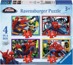 Παιδικά παζλ Disney Spider-Man 4σε1 – 12, 16, 20 και 24 κομμάτια, 19×14 cm