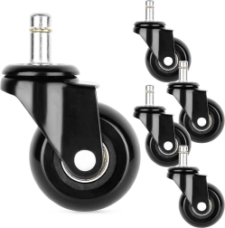 Λαστιχένιες ρόδες για καρέκλα γραφείου 50 mm, άξονας 10 mm, σετ 5 τεμ.