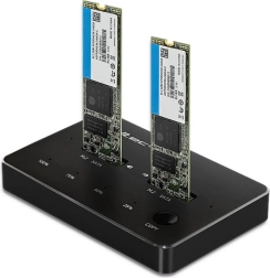 Σταθμός σύνδεσης για 2× SSD M.2 SATA (NGFF) με USB‑C Qoltec