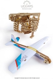 Ugears 3D ξύλινο μηχανικό παζλ – εκτοξευόμενο αεροπλάνο