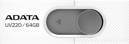 Adata uv220 usb flash disk 64 gb usb 2.0 λευκό/γκρι