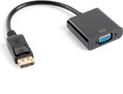 Προσαρμογέας DisplayPort σε VGA 15pin, αρσενικό σε θηλυκό, 10 cm, μαύρο