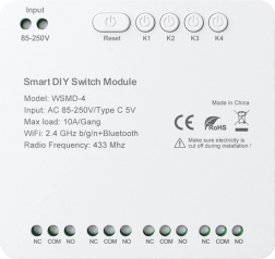 Έξυπνη τετρακάναλη μονάδα διακόπτη AVATTO για DIY 250 V