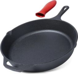 σιδερένιο τηγάνι με σιλικονούχο κάλυμμα CAST LINE 30 cm